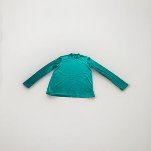 Vintage Blair Velour Small Mock Neck Turtleneck Green Long Sleeve Minimalist